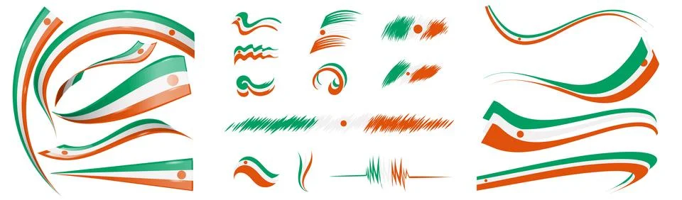 Niger flag set elements, vector illustration on a white background Stock-Illustration