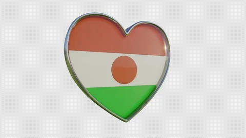 Niger Flag in the Shape of 3D Heart. Video stock 142306832