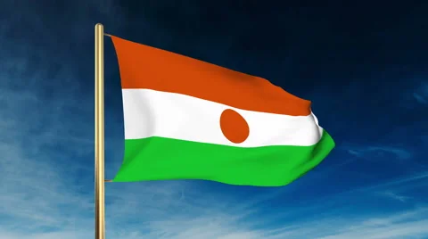 Niger flag slider style. Waving in the wind with cloud background animation Video stock 48910280
