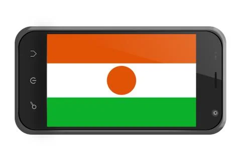 Niger flag on smartphone screen isolated Stock Illustration