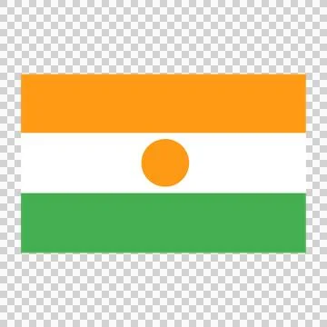 Niger flag on transparent background for your design projects. 스톡 일러스트