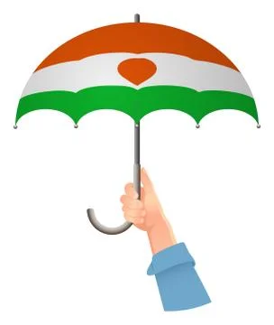 Niger flag umbrella Stock Illustration