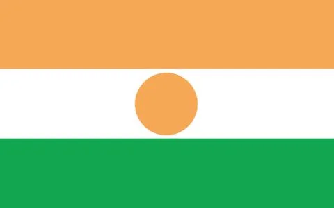 Niger flag vector graphic. Rectangle Nigerien flag illustration. Niger countr Illustrazione stock