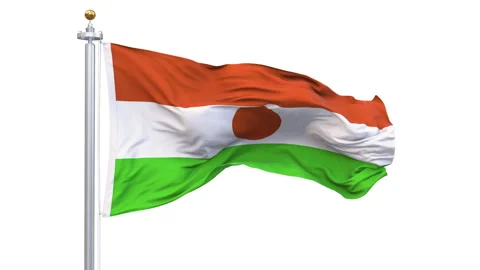 Niger flag waving looping with transparent background. Stock Footage 332922475