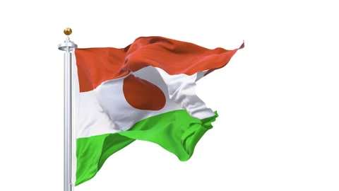 Niger flag waving looping with transparent background. Stock Footage 332922550
