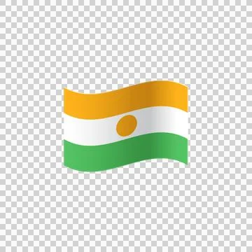 Niger flag waving on transparent background illustration. Stock Illustration
