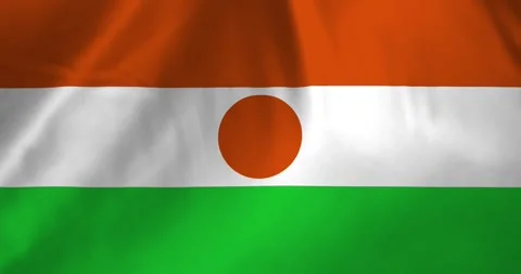Niger flag waving with the wind background loop video animation Video stock 327173203