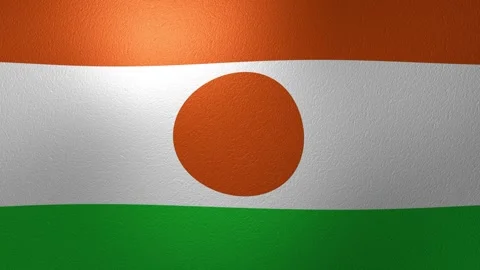 Niger flag waving in the wind with a detailed fabric texture creating a Stock Footage 347332467