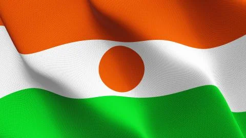 Niger flag waving on wind. Stock Illustration