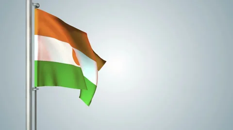 Niger flags loop pack 3 in 1 with background and loop 7sec Stock Footage 36682061
