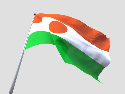 Niger flying flag isolate on white background. Stock Illustration