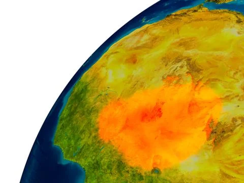 Niger on globe Stock Illustration