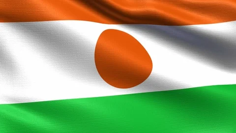 Niger Looping Flag 4K, Seamless looping with highly detailed fabric texture Vídeos de archivo 106510134