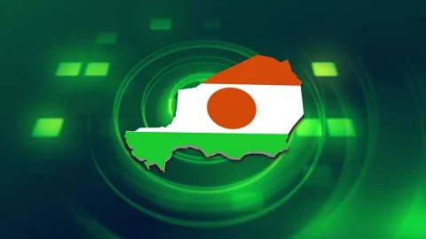 Niger Map and Flag Background Stock Footage 344029274