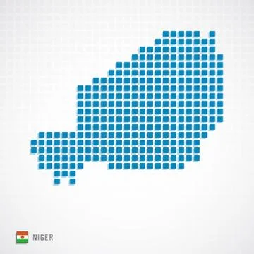 Niger map and flag icon Illustrazione stock