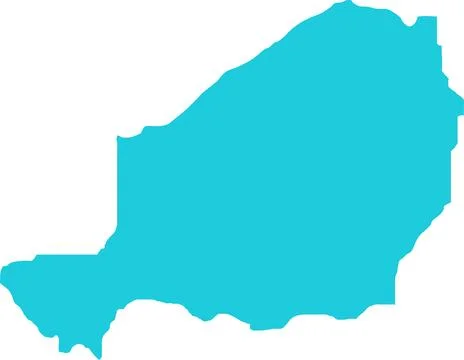 Niger MAP in Blue, Country Map, Niger, Border Map, Border line of Niger, Ge.. Stock Illustration
