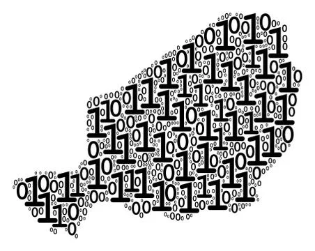 Niger Map Collage of Binary Digits イラスト素材
