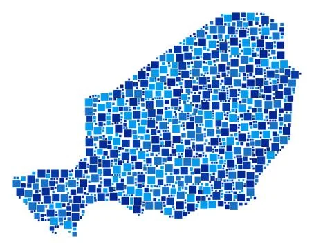 Niger Map Collage of Squares Stock Illustration
