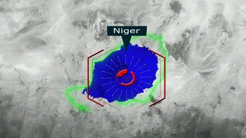 Niger Map - Cyber Attack Stock Footage 268705228