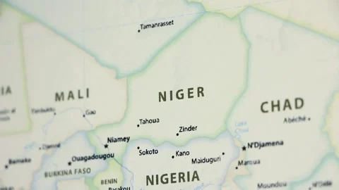Niger on a Map (with Defocus) Stock Footage 90279804