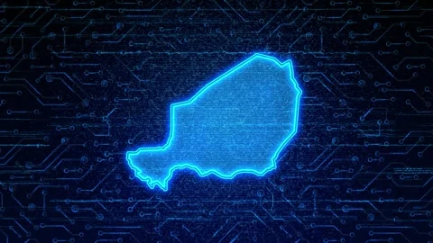 Niger Map Digital Technology Opener Stock Footage 335081757