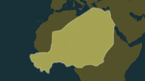 Niger map - extract. Glow. Pattern. Stock Footage 241709137