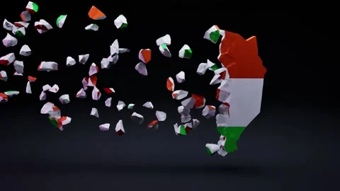 Niger Map With Flag Stock Footage 323919246