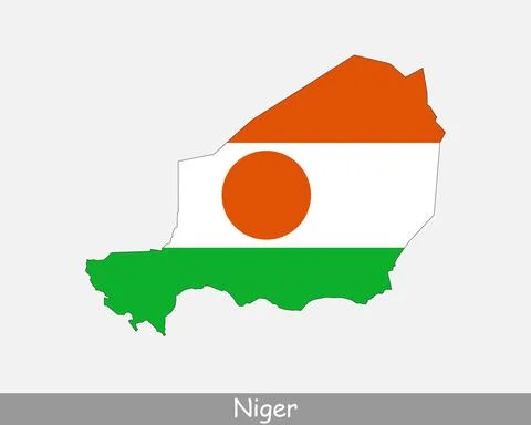 Niger Map Flag Stock Illustration