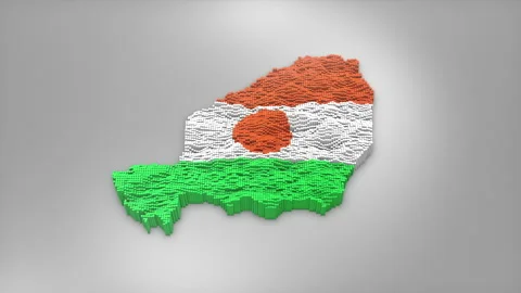 Niger Map with Flag Intro Background Stock Footage 315164633