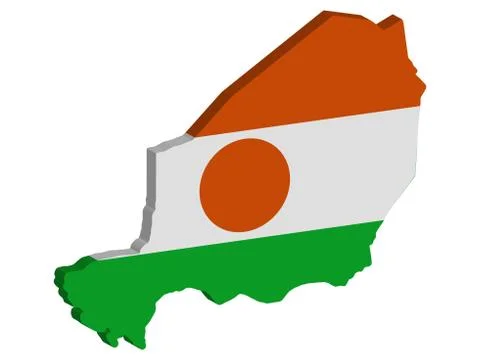 Niger Map flag Vector 3D illustration Eps 10 Stock Illustration
