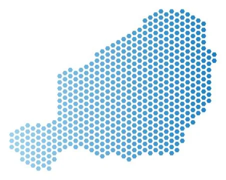 Niger Map Honeycomb Mosaic Stock Illustration