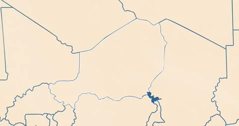 Niger map with most important cities and frontier lines Stockbeeldmateriaal 337429961
