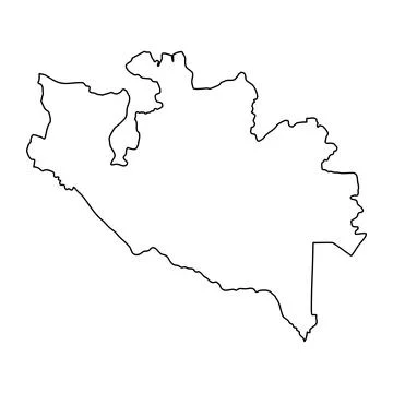 Niger map outline black border country shape geographic Stock Illustration