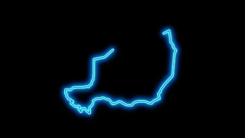 Niger Map Outline Neon Lights Stock Footage 332850347