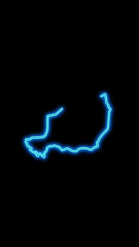 Niger Map Outline Neon Lights Stock Footage 333057023