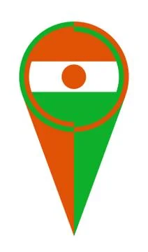 Niger Map Pointer Location Flag Illustrazione stock