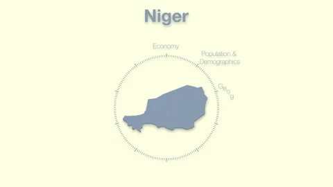 Niger MAP revealingmotion graphics data elements Stock Footage 339860472