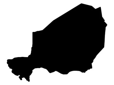 Niger Map Silhouette Vector illustration Eps 10 Stock Illustration
