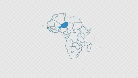 Niger map on transparent background.Location of Niger 스톡 동영상 319481381