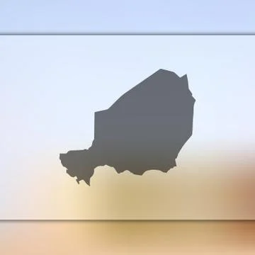 Niger map. Vector silhouette of Niger. Blurred background Stock Illustration