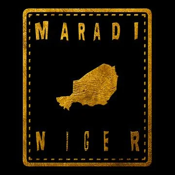 Niger Maradi Seal Map Design Stock Illustration