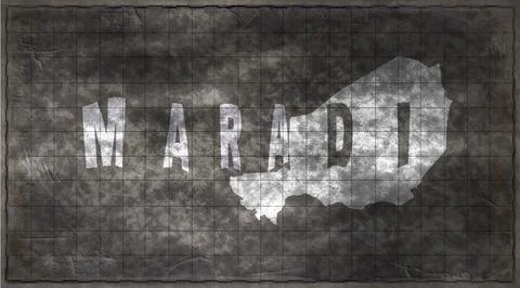 Niger Maradi Typography Map Stock Illustration