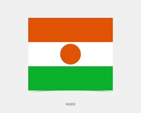 Niger Rectangle flag icon with shadow. Stock Illustration