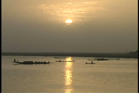 Niger River sunset Mali  Stock-Footage 274038