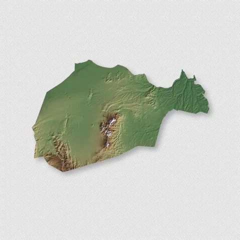 Niger Rotating 3D Relief Map Seamless Loop, Alpha Channel 4K Stock Footage 340706574
