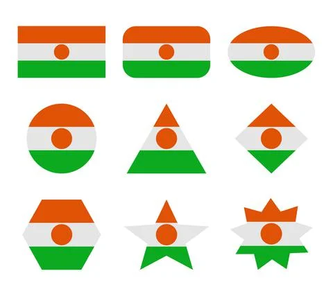 Niger set of flags with geometric shapes 스톡 일러스트