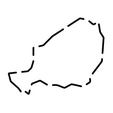 Niger simplified broken outline vector map Stock-Illustration