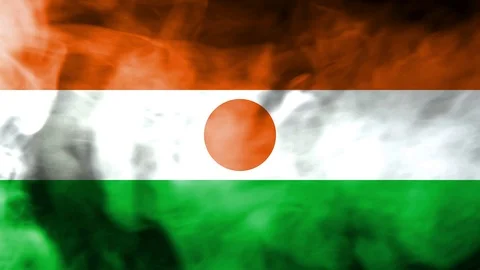Niger smoke waving flag Stock Footage 98352880
