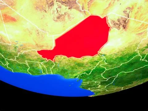 Niger from space on Earth Stock Illustration