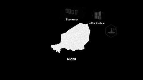 Niger technology map with animated charts Stock Footage 340985463